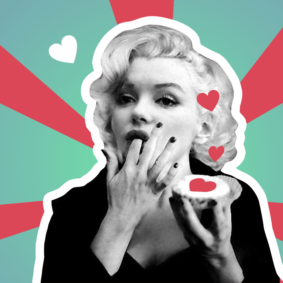 Marilyn Monroe gusta un pasticcino