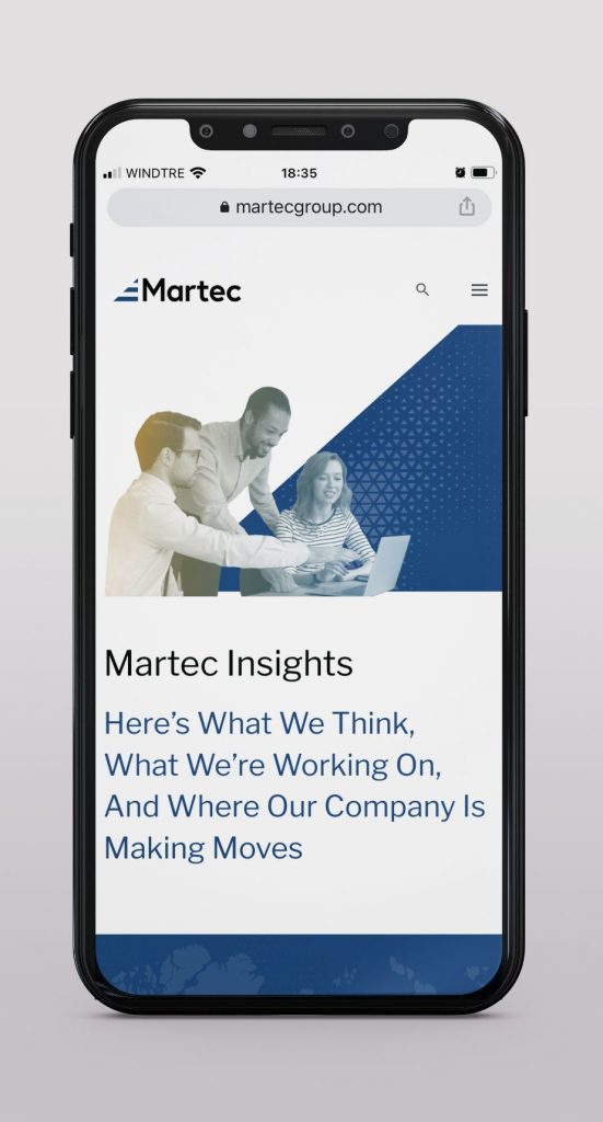 Martec mobile homepage