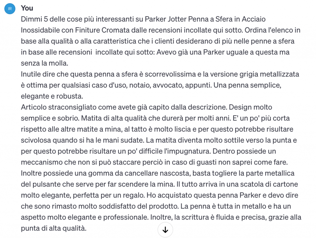 ChatGPT bullet points